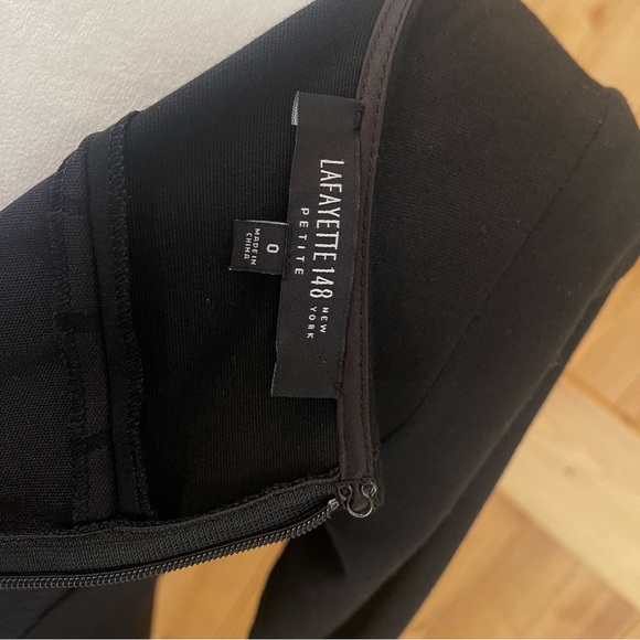 Lafayette 148 New York Black 3/4 Sleeve Crew Neck Black Knee Length Dress - Picture 8 of 14